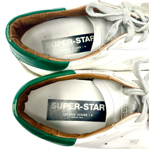 Men's GOLDEN GOOSE GGDB Sneakers Superstar Leather Low White/Green EU 45 / US 12 - Picture 6 of 9